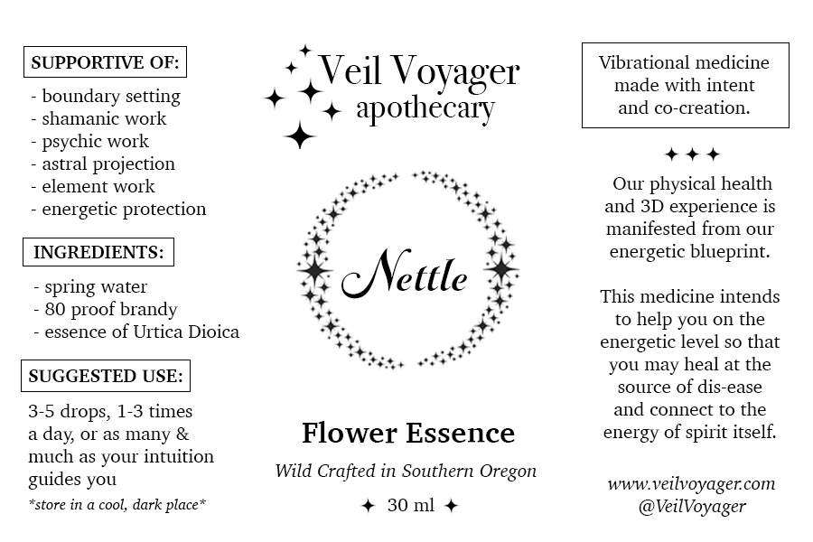 Nettle Flower Essence is vibrational medicine to help you manifest your 3D experience with the help of spirit.