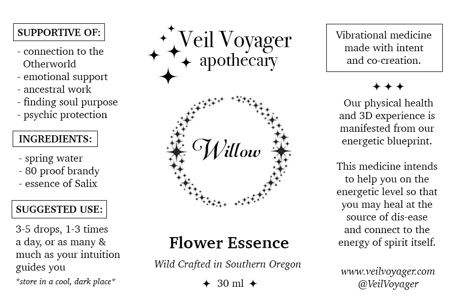 Willow Flower Essence is vibrational medicine to help you manifest your 3D experience with the help of spirit.